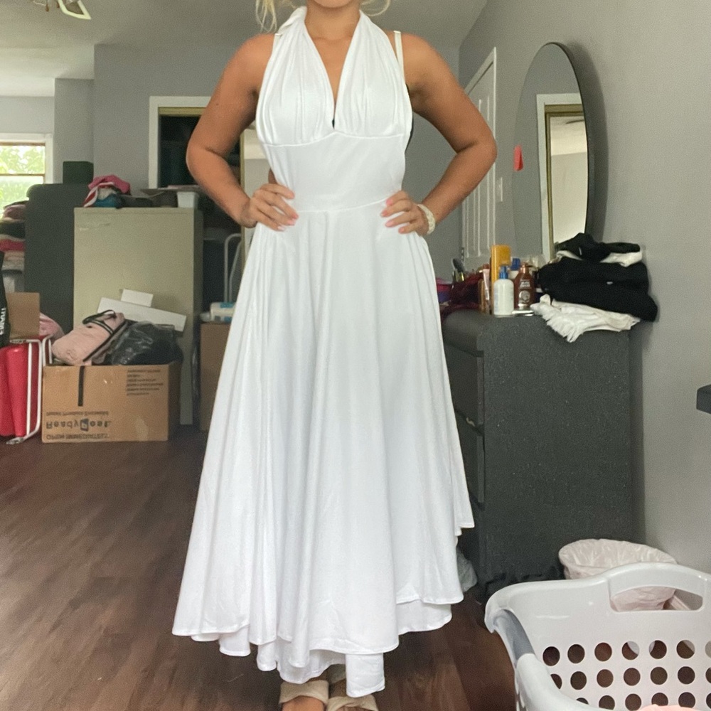 MARILYN MONROE Inspired White Halter Dress